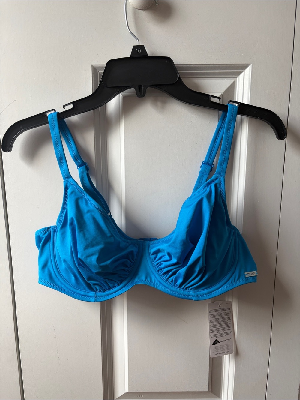 Fantasie Underwire Blue Bikini Top with Adjustable Straps Size 38D New